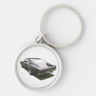 Black 1967 Dodge Charge key chain. Key Ring