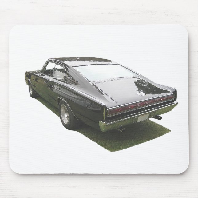 Black 1967 Dodge Charger mousepad. Mouse Pad (Front)