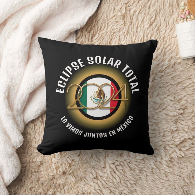 Black 2024 TOTAL SOLAR ECLIPSE Mexico Cushion (Blanket)
