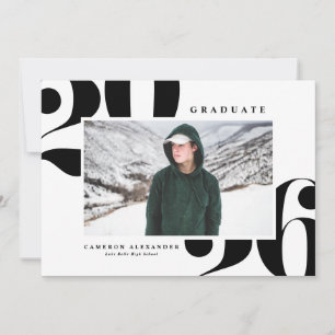 Black 2026 Bold Typography Photo Graduation Announcement