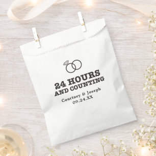 Black 24 Hours & Counting Wedding Rehearsal Party Favour Bag