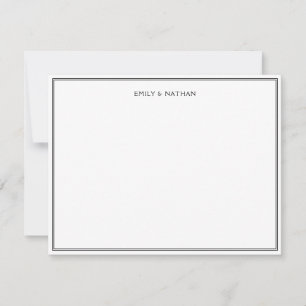Black 2 Border Couple Wedding Engagement Custom Card