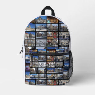 Black 36 Photo Collage Grid Travel Custom Printed Backpack