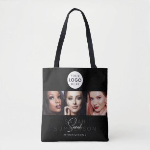 Black 3 Photo Lashes Brows Makeup Social Media Tote Bag