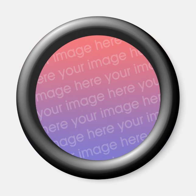 Black (3d effect frame border) Template Magnet (Front)