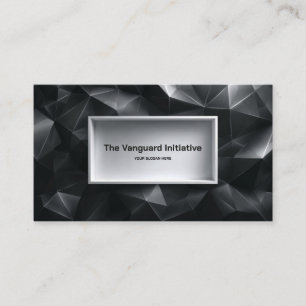 Black 3D Polygonal Crystal Facet Minimalist Business Card