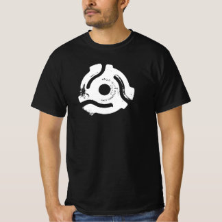 Black 45 RPM Retro Vinyl Record Spacer T-Shirt