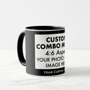 Black 4:6 Landscape Photo Frame Custom Combo Mug