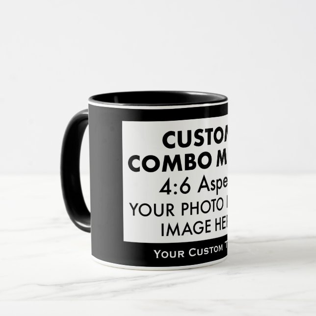 Black 4:6 Landscape Photo Frame Custom Combo Mug (Front Left)