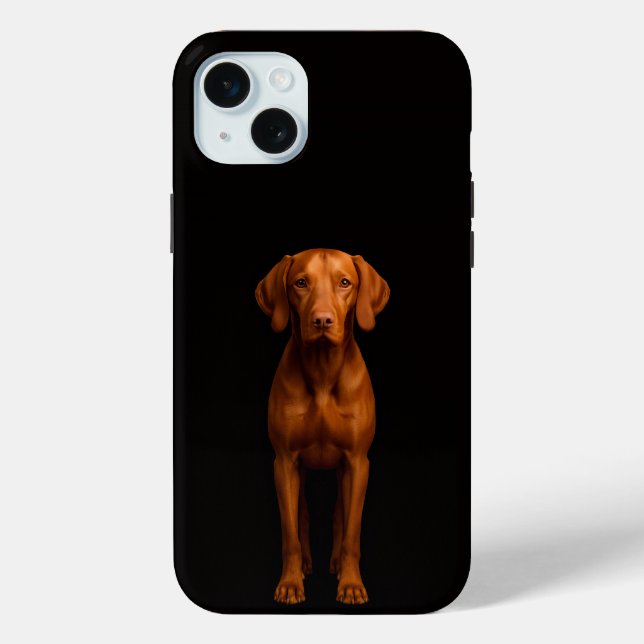 Black 4 Luxe, Agile Vizsla Dog iPhone 15 Plus Case-Mate iPhone Case (Back)