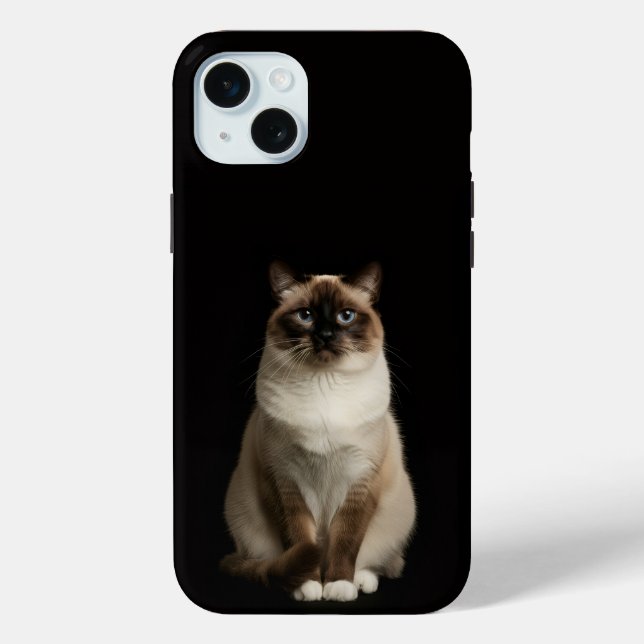 Black 4 Luxe, Birmanese Cat iPhone 15 Plus Case-Mate iPhone Case (Back)