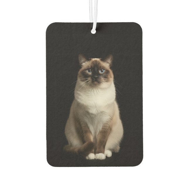 Black 4 Luxe Car Air Fresheners, Birmanese Cat Car Air Freshener (Back)