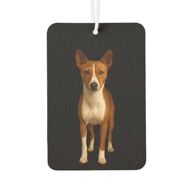 Black 4 Luxe Car Air Fresheners, Classy Basenji  Freshener (Back)
