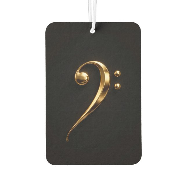 Black 4 Luxe Car Air Fresheners Golden Bass Clef (Back)
