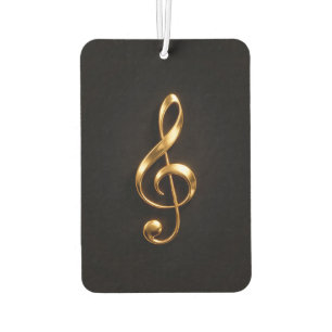 Black 4 Luxe Car Air Fresheners Golden Treble Clef