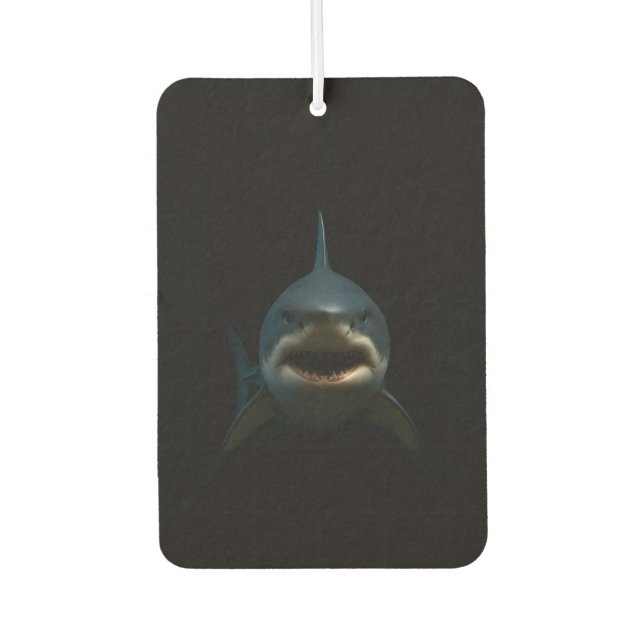 Black 4 Luxe Car Air Fresheners, Great White Shark Car Air Freshener (Front)
