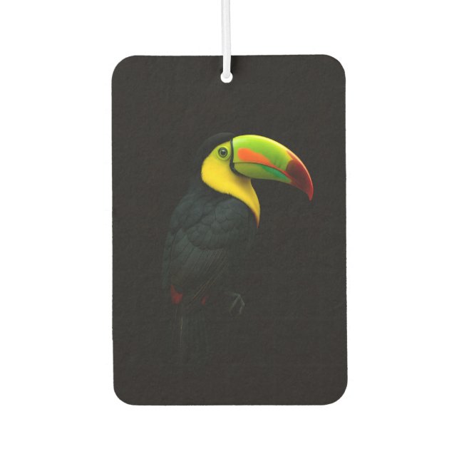Black 4 Luxe Car Air Fresheners, Keel Billed Tucan Freshener (Front)