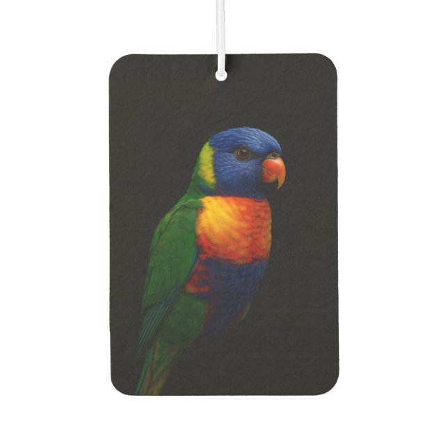 Black 4 Luxe Car Air Fresheners, Lorikeet Parrot Car Air Freshener (Front)