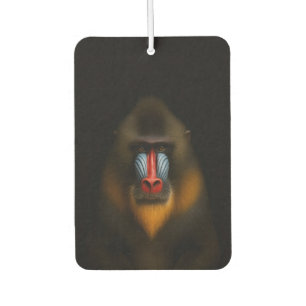 Black 4 Luxe Car Air Fresheners, Mandrill Monkey Car Air Freshener