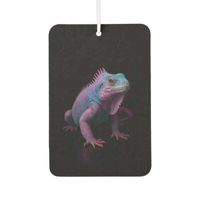 Black 4 Luxe Car Air Fresheners, Pink Iguana Car Air Freshener (Front)