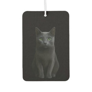 Black 4 Luxe Car Air Fresheners, Russian Blue Cat Car Air Freshener