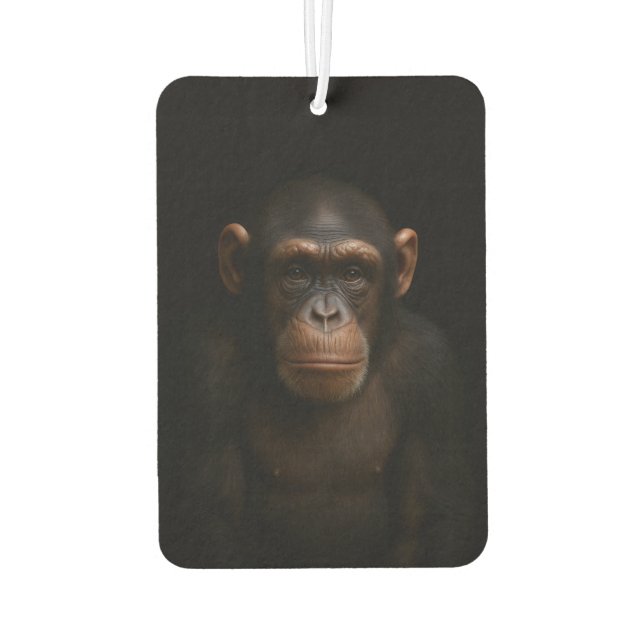 Black 4 Luxe Car Air Fresheners, Serene Chimpanzee Freshener (Back)