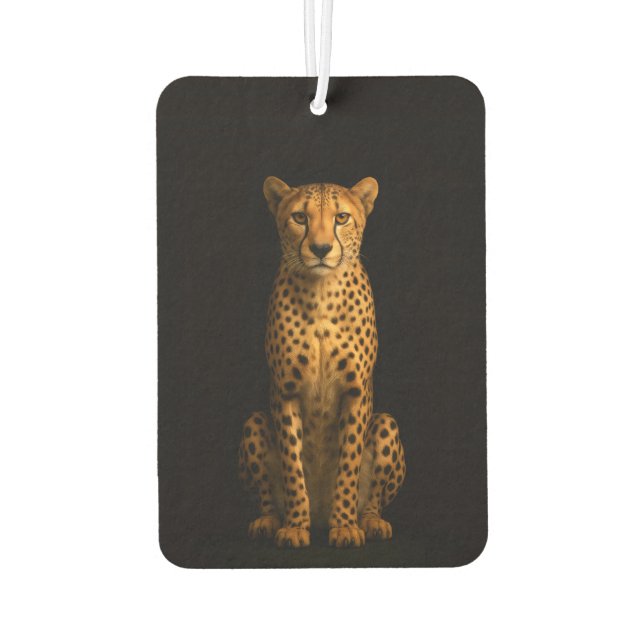 Black 4 Luxe Car Air Fresheners, Sleek Cheetah Freshener (Back)