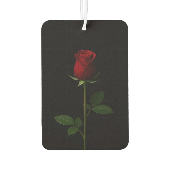 Black 4 Luxe Car Air Fresheners, Velvet Red Rose Freshener (Back)