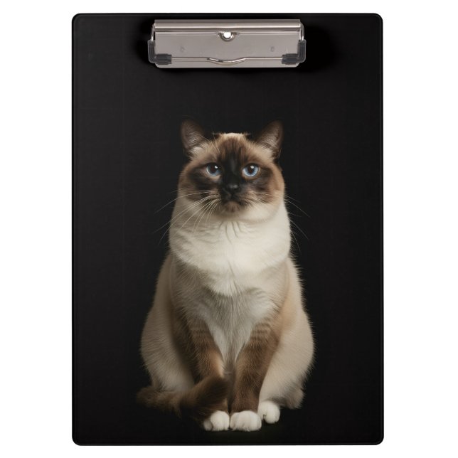 Black 4 Luxe Clipboard, Birmanese Cat Clipboard (Front)