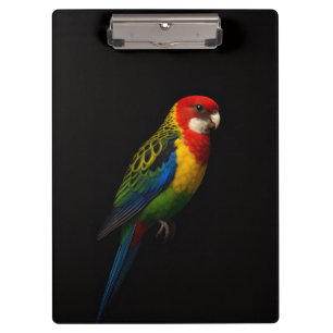 Black 4 Luxe Clipboard, Eastern Rosella Parrot Clipboard