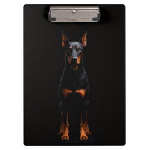 Black 4 Luxe Clipboard, Guardian Doberman Dog Clipboard