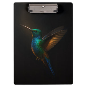 Black 4 Luxe Clipboard, Hummingbird in flight Clipboard