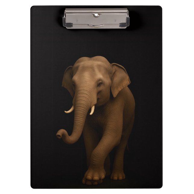 Black 4 Luxe Clipboard, Indian Elephant Clipboard (Front)