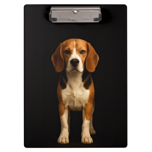 Black 4 Luxe Clipboard, Kind Beagle Clipboard (Front)