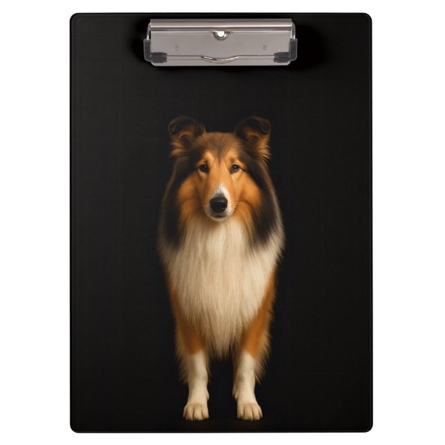 Black 4 Luxe Clipboard, Loyal Collie Dog Clipboard (Front)