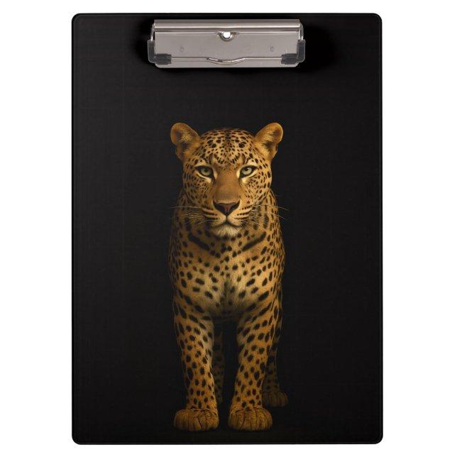 Black 4 Luxe Clipboard, Majestic Leopard Clipboard (Front)