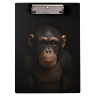 Black 4 Luxe Clipboard, Serene Chimpanzee Clipboard