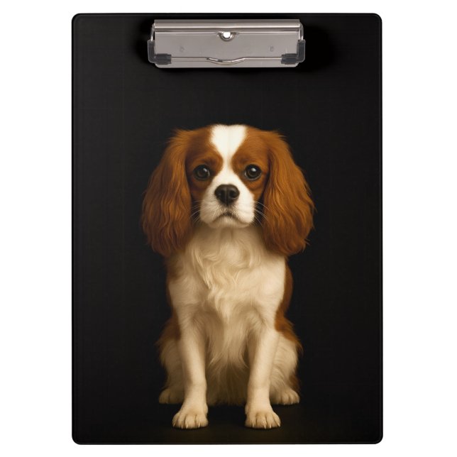 Black 4 Luxe Clipboard, Sweet Cavalier Spaniel Clipboard (Front)