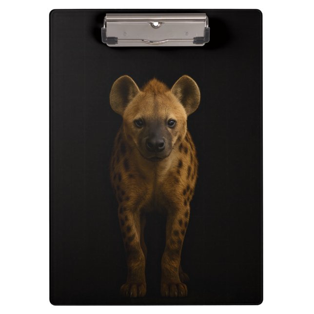 Black 4 Luxe Clipboard, Wild Spotted Hyena Clipboard (Front)