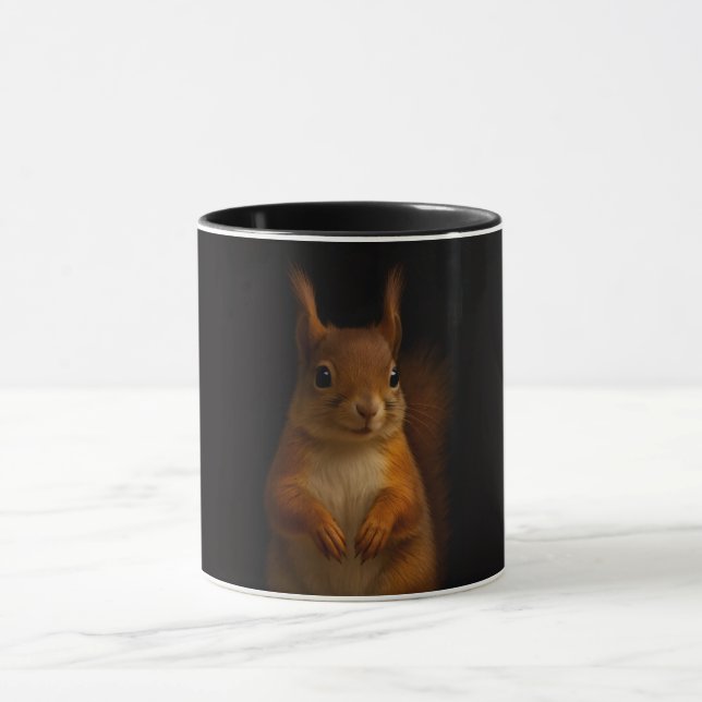 Black 4 Luxe Combo Mug with Red Squirrel (Center)