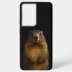 Black 4 Luxe Galaxy S21 Plus, Fluffy Marmot Samsung Galaxy Case