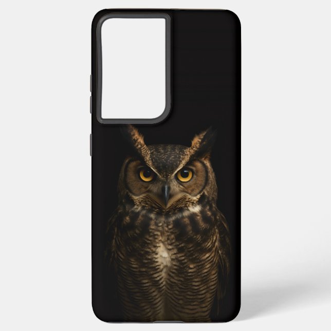 Black 4 Luxe Galaxy S21 Plus, Golden Eye Owl Samsung Galaxy S21+ Case (Back)