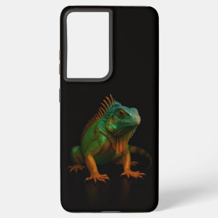 Black 4 Luxe Galaxy S21 Plus, Green Iguana Samsung Galaxy Case
