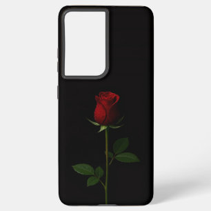 Black 4 Luxe Galaxy S21 Plus, Velvet Red Rose Samsung Galaxy Case