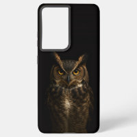 Black 4 Luxe Galaxy S21 Ultra Case, Golden Eye Owl