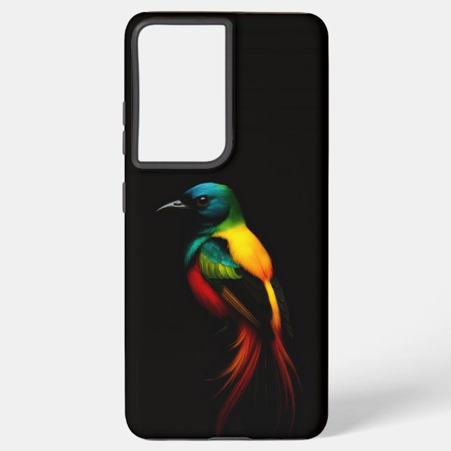 Black 4 Luxe Galaxy S21 Ultra Case, Rainbow Bird Samsung Galaxy S21 Ultra Case (Back)