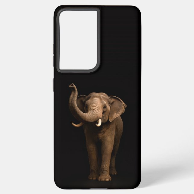 Black 4 Luxe Galaxy S21 Ultra, Mighty Elephant Samsung Galaxy S21 Ultra Case (Back)