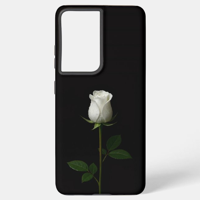 Black 4 Luxe Galaxy S21 Ultra, Pure White Rose Samsung Galaxy S21 Ultra Case (Back)