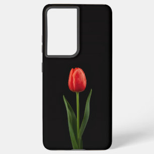 Black 4 Luxe Galaxy S21 Ultra, Ruby Red Tulip Samsung Galaxy Case