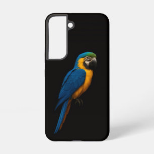 Black 4 Luxe Galaxy S22 Case, Blue Yellow Macaw Samsung Galaxy Case